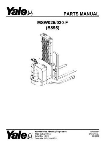 Manual Pecas Empilhadeira Yale Msw025 030f Serie B895 148pg