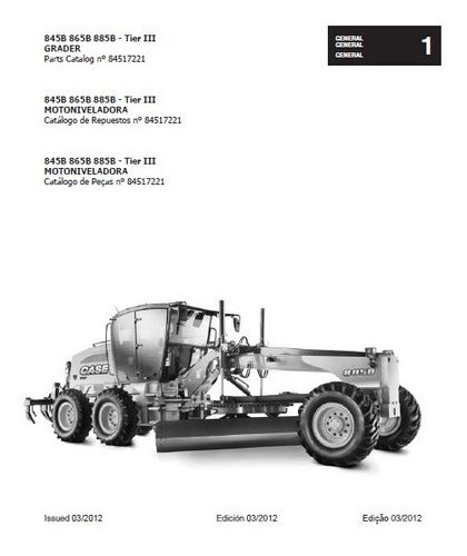 Catálogo De Peças Case 885b Tier Iii Motoniveladora