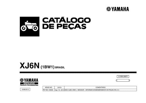 Catálogo De Peças Yamaha Xj6n -