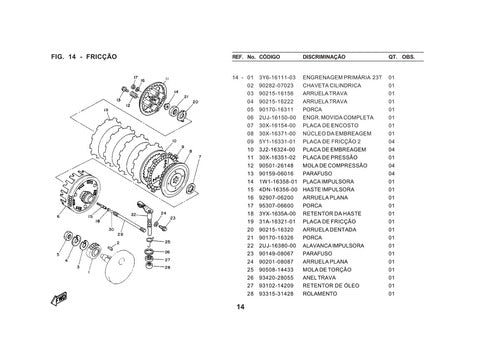 Catalogo Pecas Yamaha Virago 250 2000 -