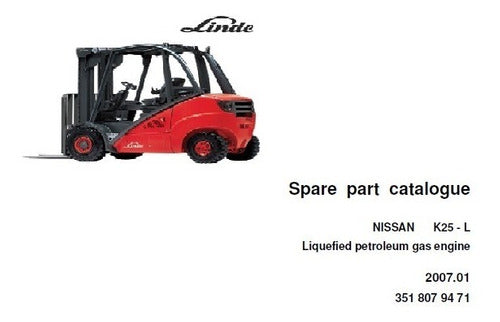Manual Peca Empilhadeira Linde H25t Motor Nissan  K25l