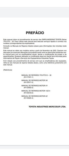 Manual De Serviço E Catálogo De Peças 7fg Séries.