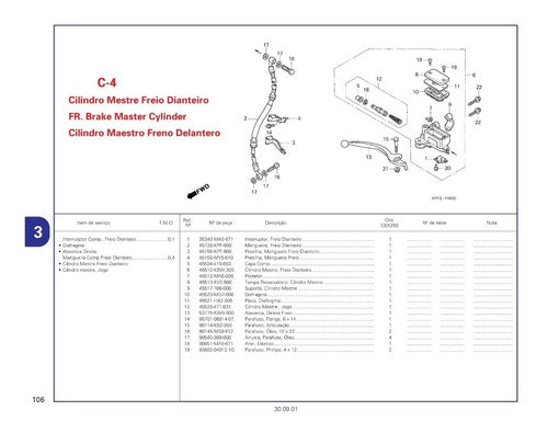 Cbx 250 Twister - Catalogo De Peças Honda -