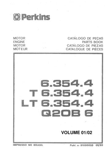 Perkins Catálogo De Peças Motor 6354 -
