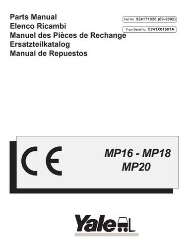 Manual Pecas Empilhadeira Yale Mp16 18 20 Serie C841  Pg38