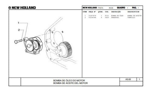 Catálogo De Peças Escavadeira New Holland Fx215