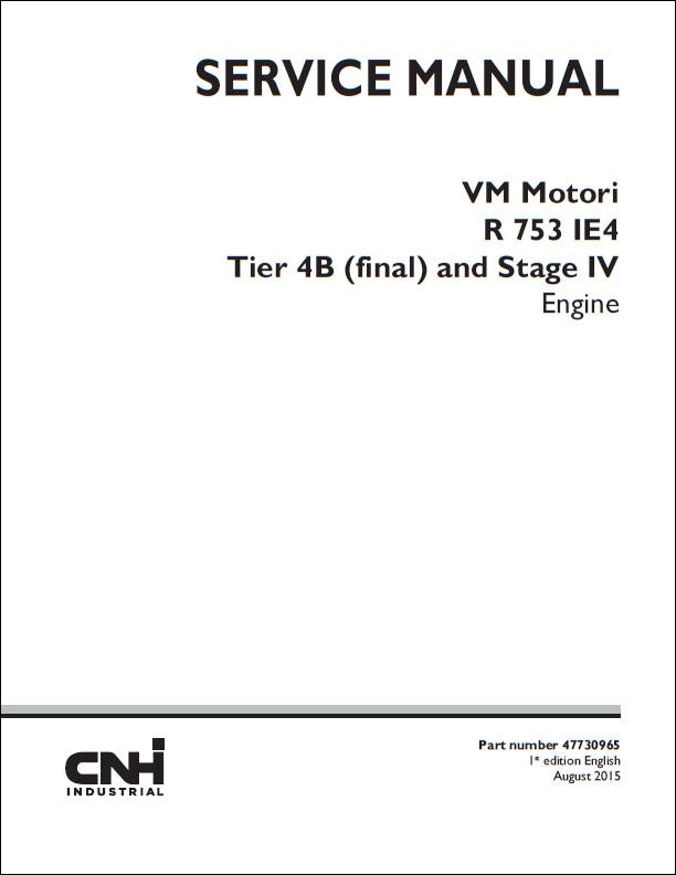 Manual De Serviço CASE - VM Motori R 753 IE4 - INGLES