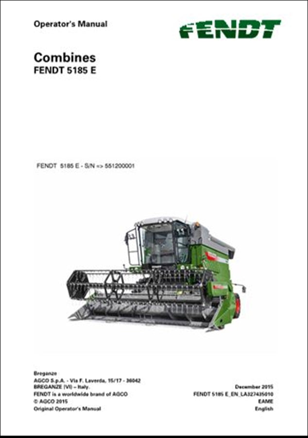 Manual de Instruções FENDT - Colheitadeiras 5180 E - Colheitadeiras