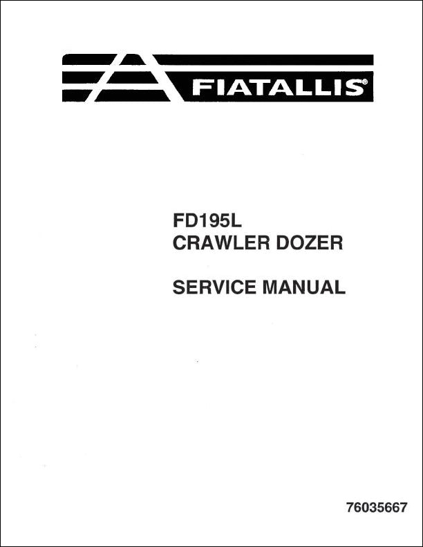 Manual De Serviço FIATALLIS - FD195L - Trator De Esteira