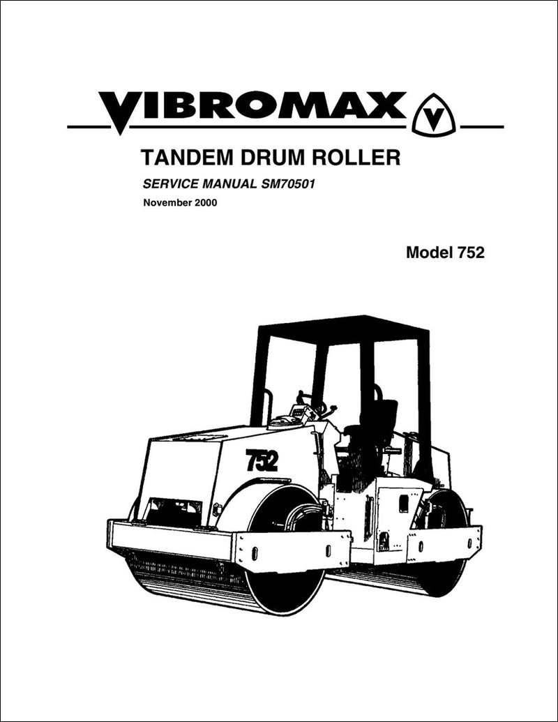 Tandum Tambor Manual de serviço do rolo JCB Vibromax 752