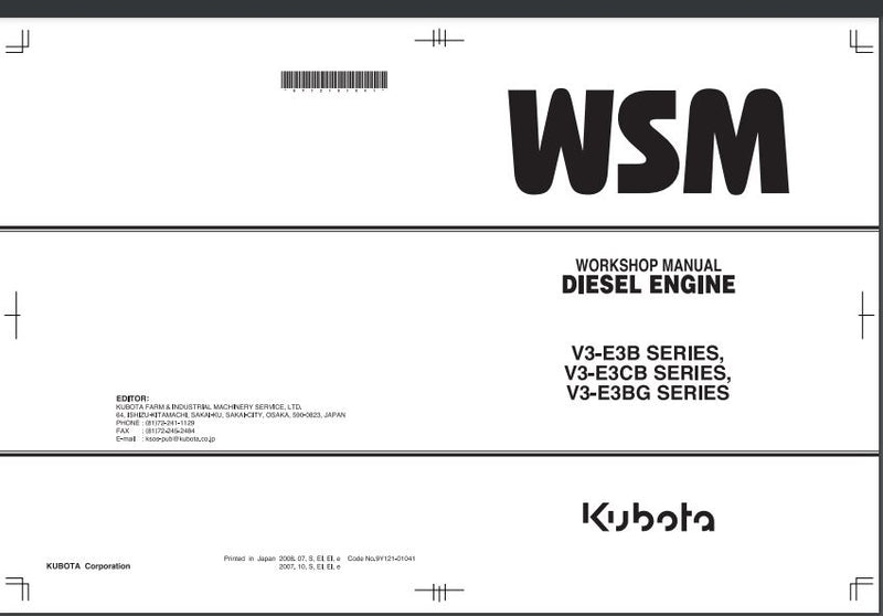 Manual De Serviço HYUNDAI - KUBOTA V3600-V3-3B SERIES - Motor Diesel