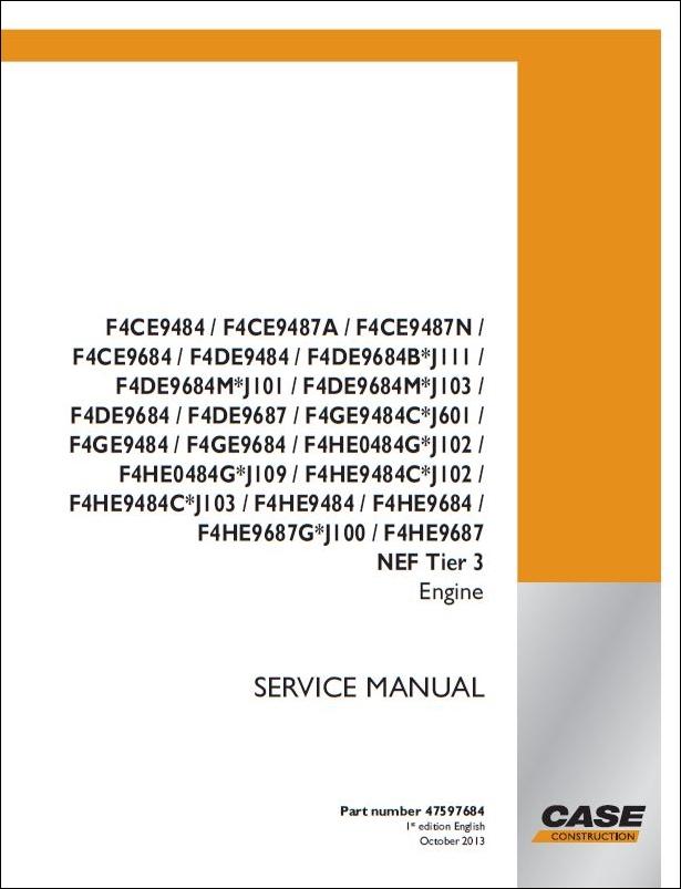 Manual De Serviço CASE - F4CE9484 - F4CE9487A -tier 3-INGLES