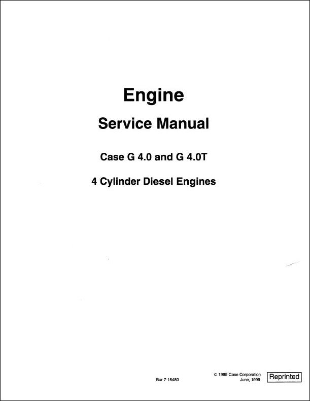 Manual De Serviço CASE - G 4.0 - G 4.0T - ENGINES - INGLES