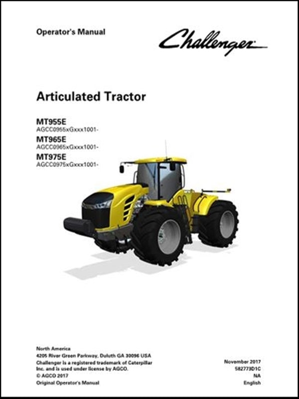 Operator's Manual CHALLENGER - MT955E,MT965E,MT975E - Tratores