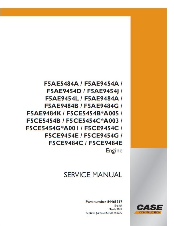 Manual De Serviço CASE - F5AE5484A - F5AE9454A - INGLES