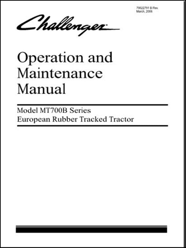Manual de Operação e Manutenção CHALLENGER - Série MT700B