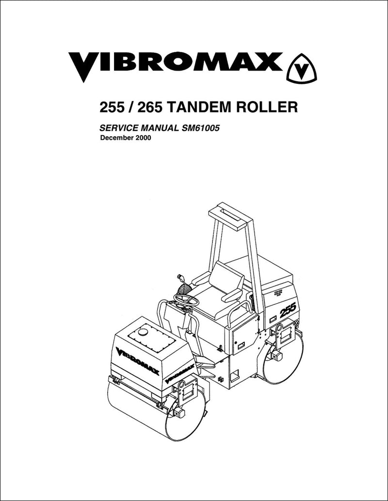 Tandum Manual de serviço do rolo JCB Vibromax 255, 265