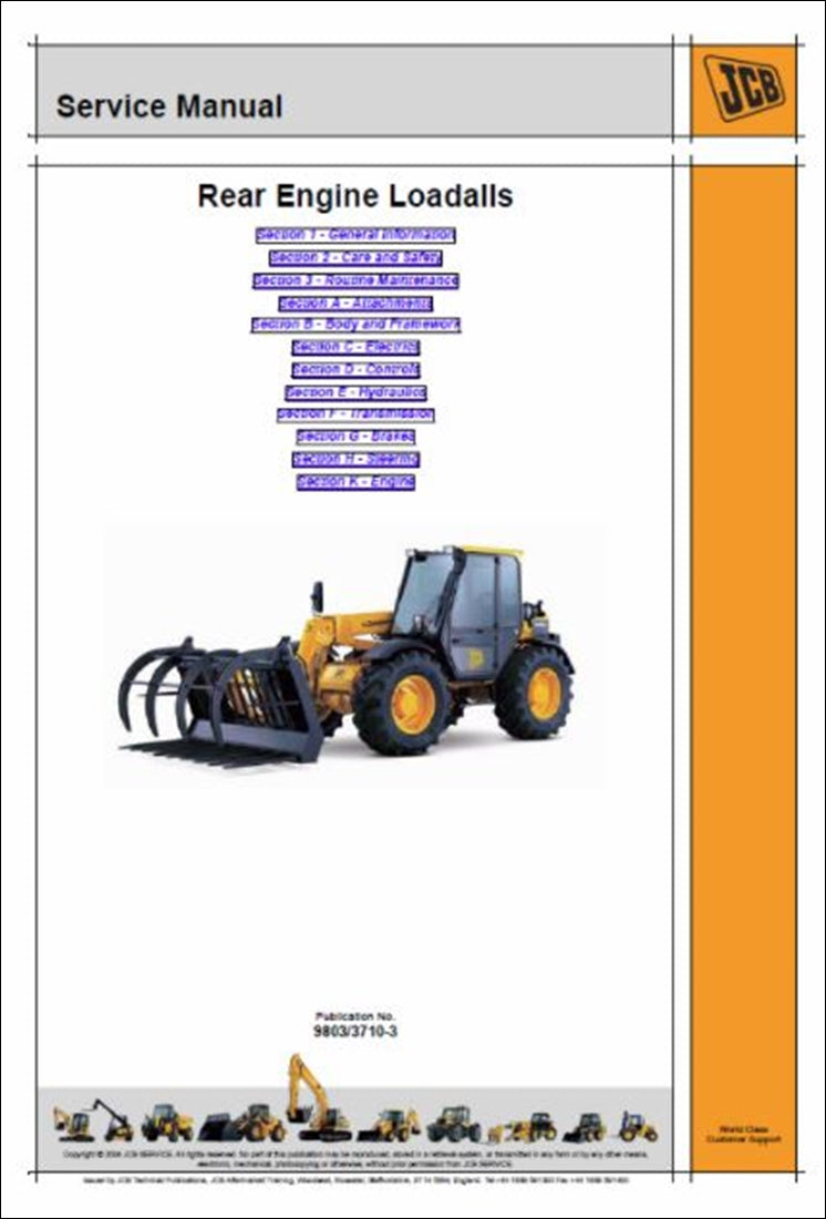 Manual de serviço JCB 526, 526S, 528-70, 528S Loadall