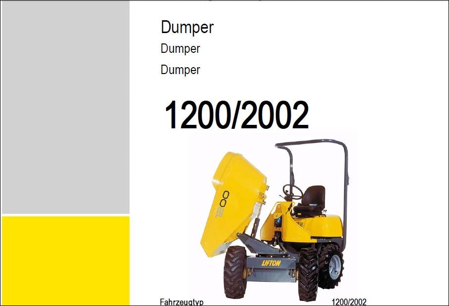 Catalogo De Peças WACKER NEUSON - 1200\2002 - DUMPER - INGLES