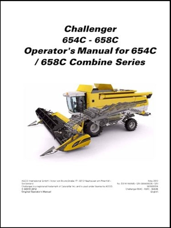 Operator's Manual CHALLENGER - 654C\658C - Colhetadeira