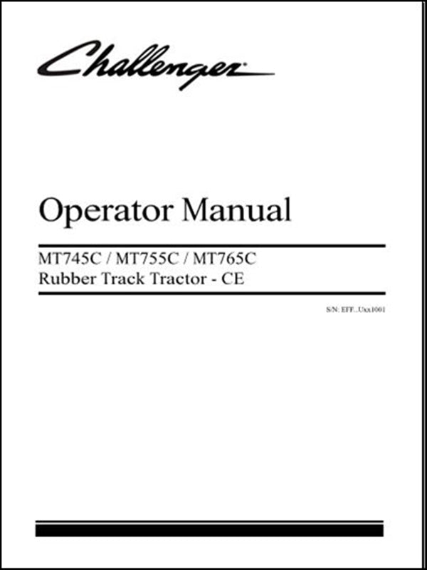 Manual do Operador CHALLENGER - MT745C,MT755C,MT765C - Tratores