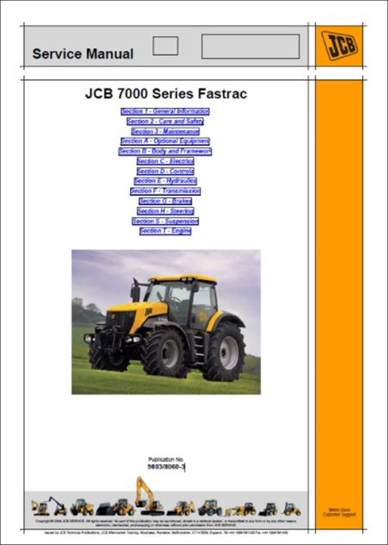 Manual de serviço Fastrac Série JCB 7000