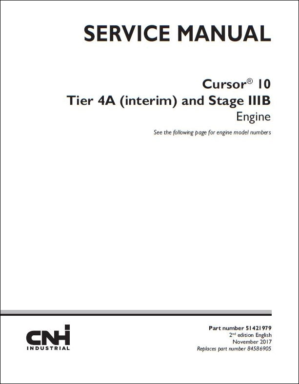 Manual De Serviço CASE - Cursor® 10 Tier 4A (interim)-INGLES