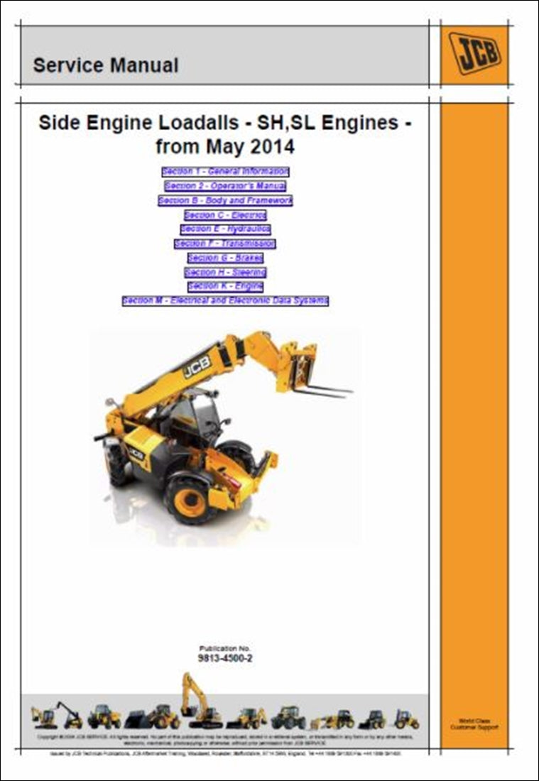 Manual De Serviço JCB 531-70, 535-95, 536-60, 541-70, 533-105, 536-70, 526-56, 550-80 Loadall