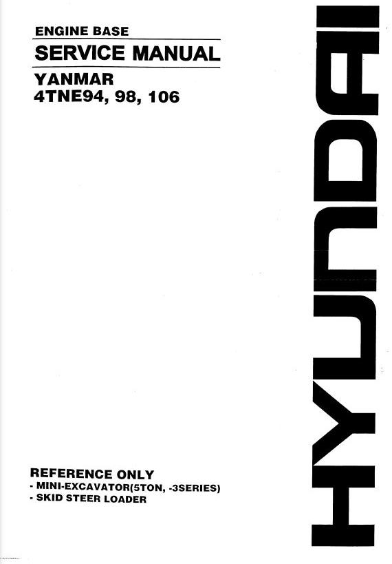 Manual De Serviço HYUNDAI - YANMAR 4TNE94,98,106 - Motor