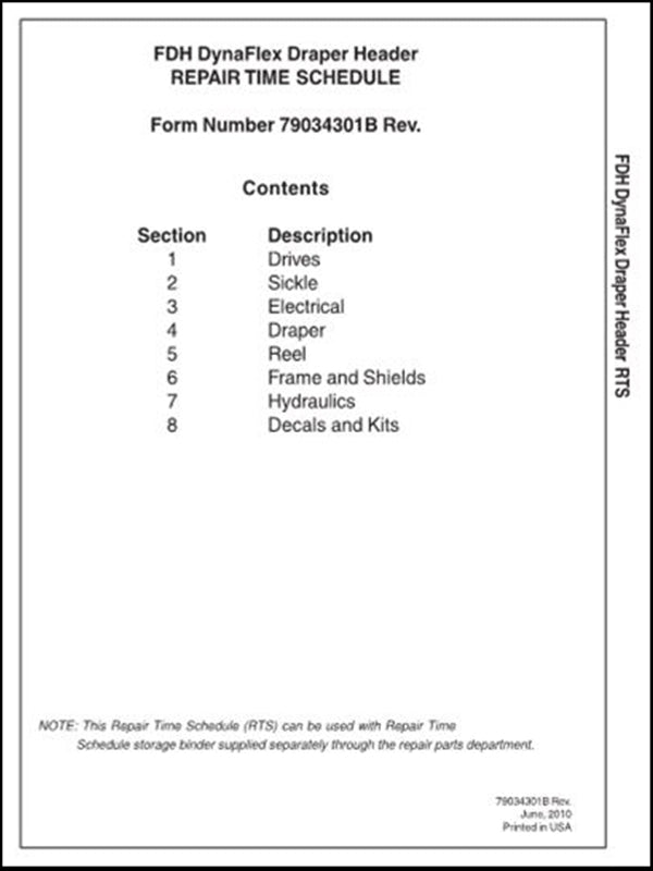 Repair Time Schedule CHALLENGER - FDH DynaFlex Draper Header