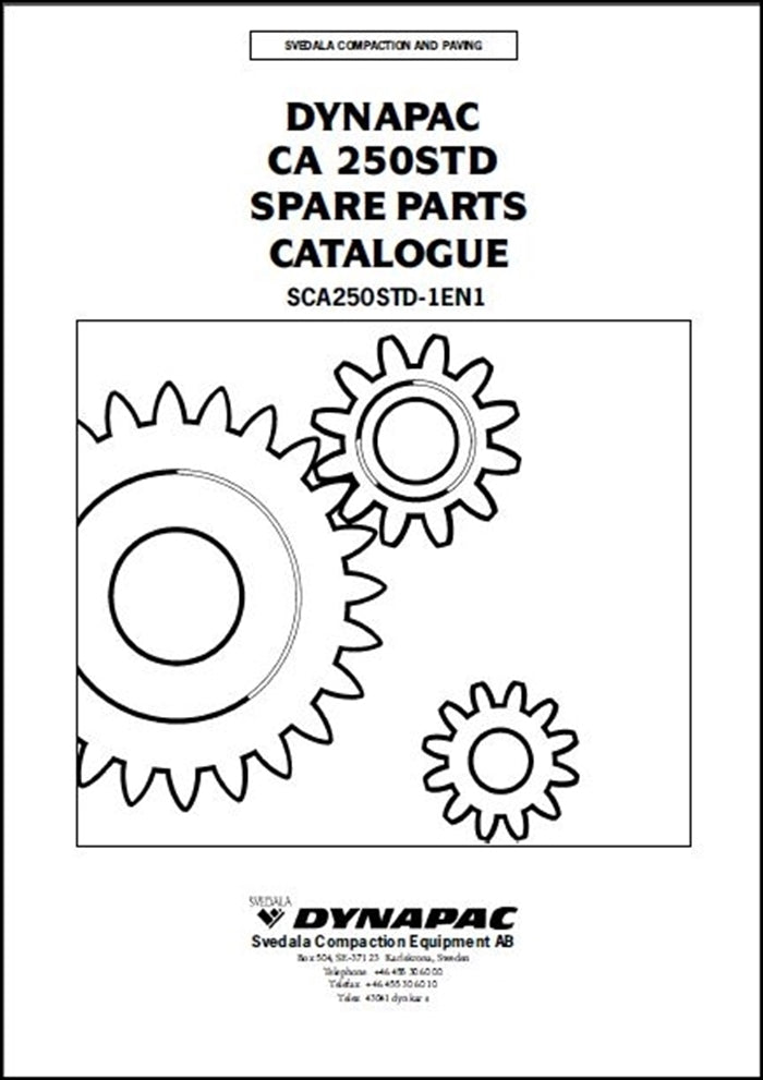 Catalogo De Peças DYNAPAC - CA250STD - Roller Vibratory