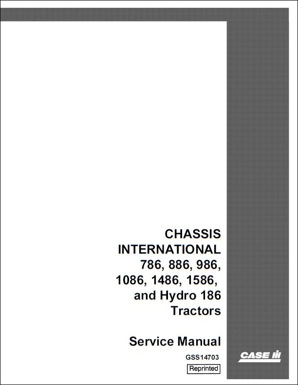 MANUAL DE SERVIÇO CASE - CHASSIS - 786, 886, 986 - INGLES