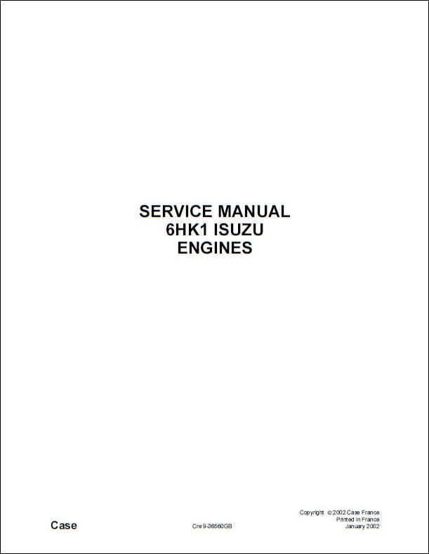 Manual De Serviço CASE - 6HK1 ISUZU - ENGINES - INGLES