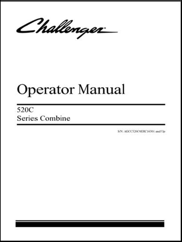 Operator Manual CHALLENGER - 520C - Series Combine - Colhetadeira