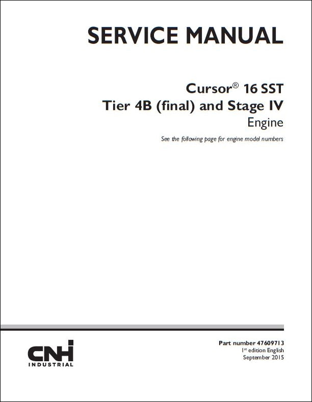 Manual De Serviço CASE - Cursor 16 SST Tier 4B(final)-INGLES