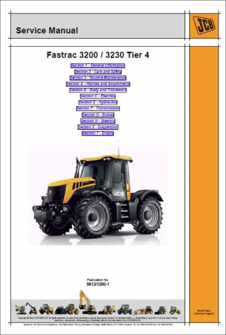 Manual de serviço JCB 3200, 3230 Tier 4 Fastrac