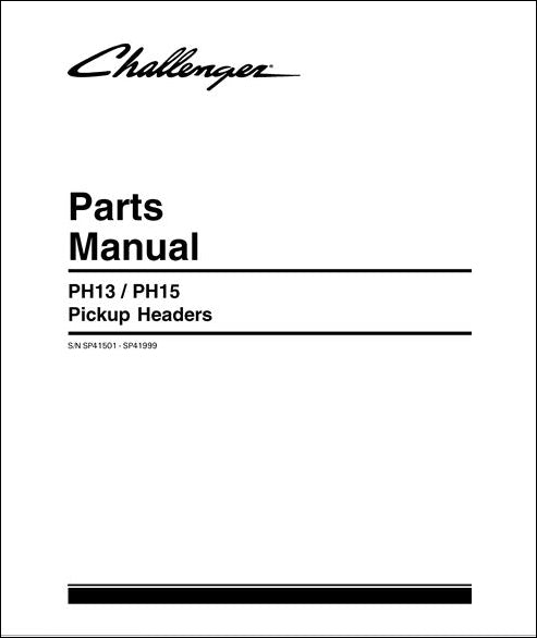 Catalogo De Peças CHALLENGER - PH13\PH15 PICKUP HEADERS - Colheitadeira