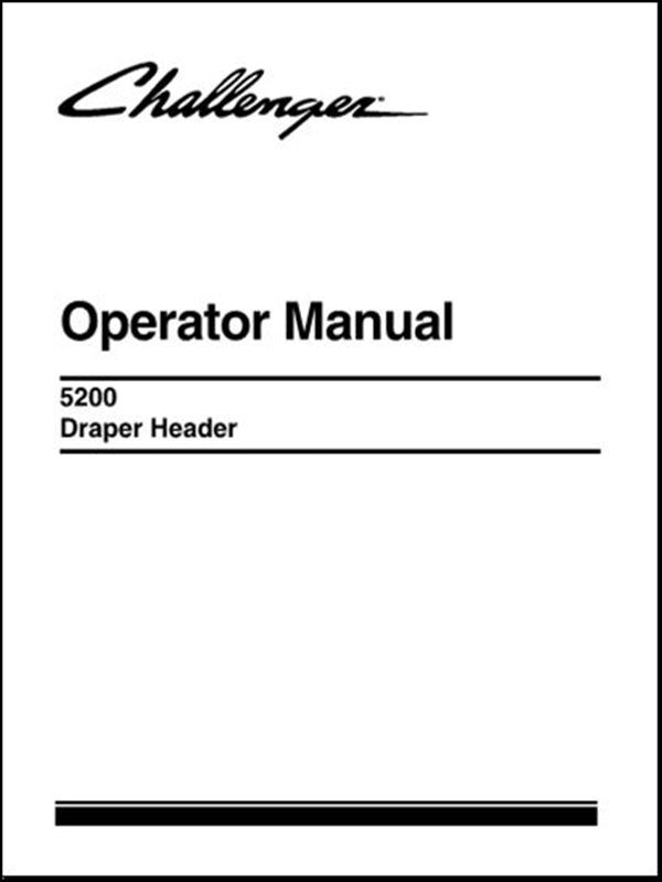 Manual do Operador CHALLENGER - 5200 - Colhetadeira