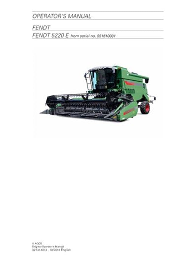 Manual de Instruções FENDT - Colheitadeiras 5220 E - Colheitadeiras