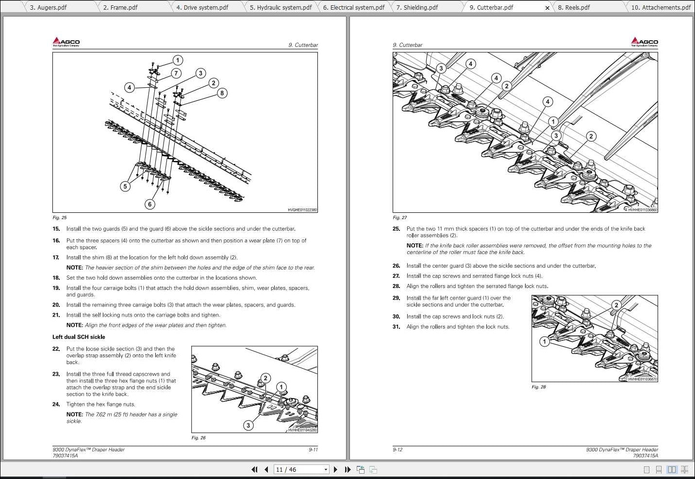 Catalogo De Peças GLEANER - 9325 DYNAFLEX HEADER - Colheitadeira