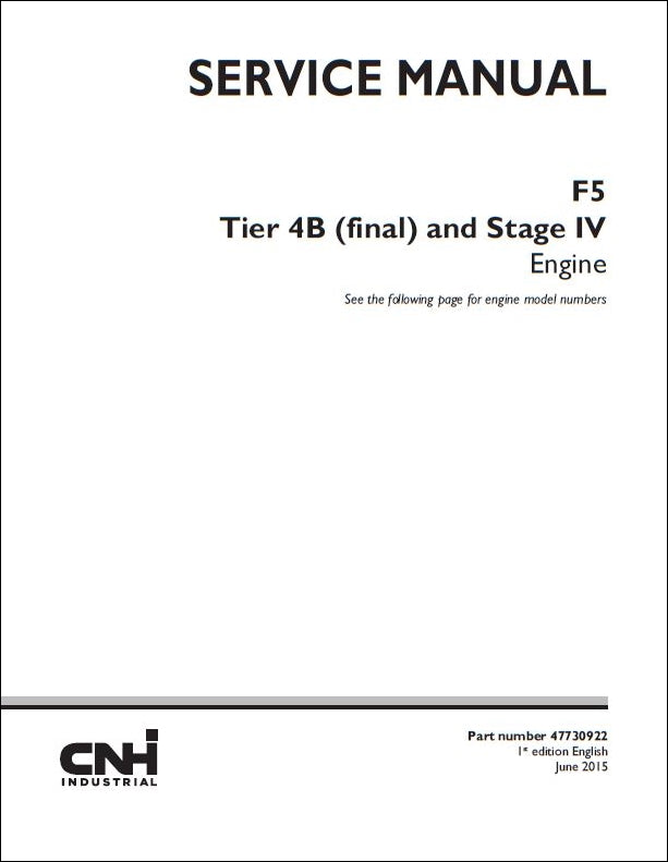 Manual De Serviço CASE - F5 Tier 4B (final) Stage IV -INGLES