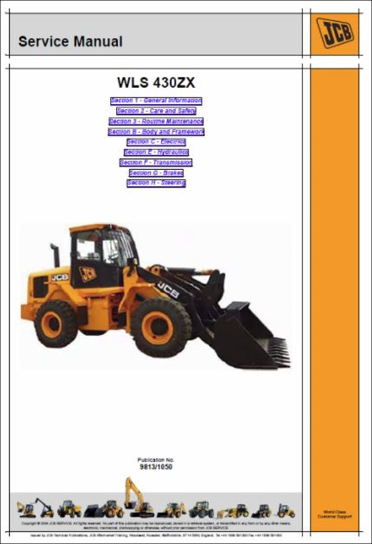 Manual de serviço da pá carregadora JCB 430ZX