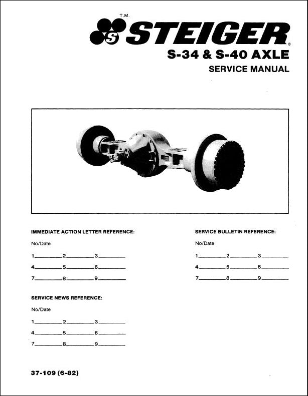 MANUAL DE SERVIÇO CASE - STEIGER - S-34 & S-40 - AXLE -INGLES