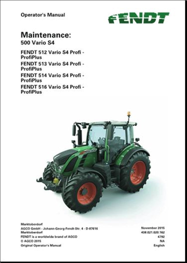 Manual do Operador FENDT - 512\513\514\516 PROFI - Tratores