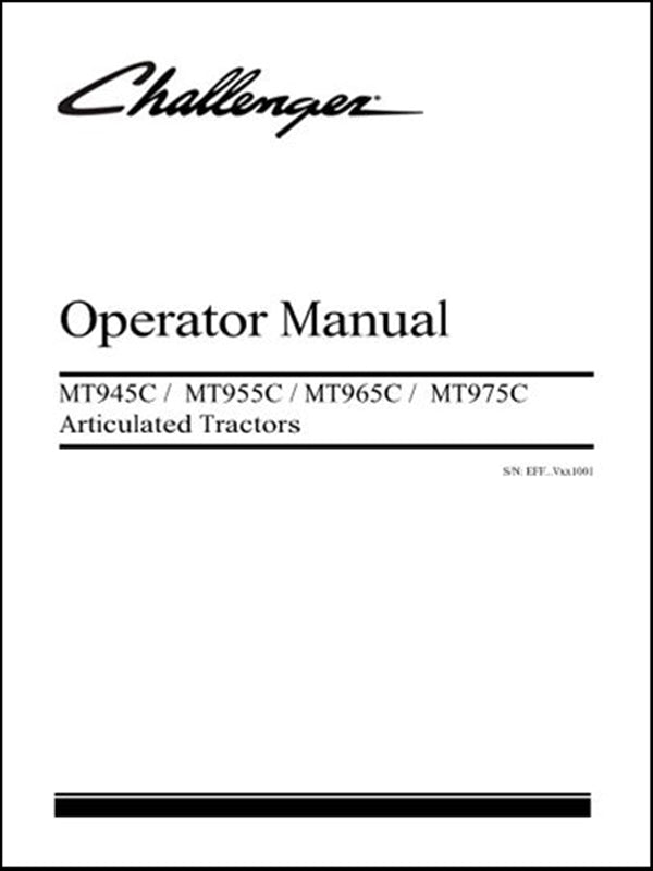 Manual do Operador CHALLENGER - MT945C,MT955C,MT965C,MT975C - Tratores