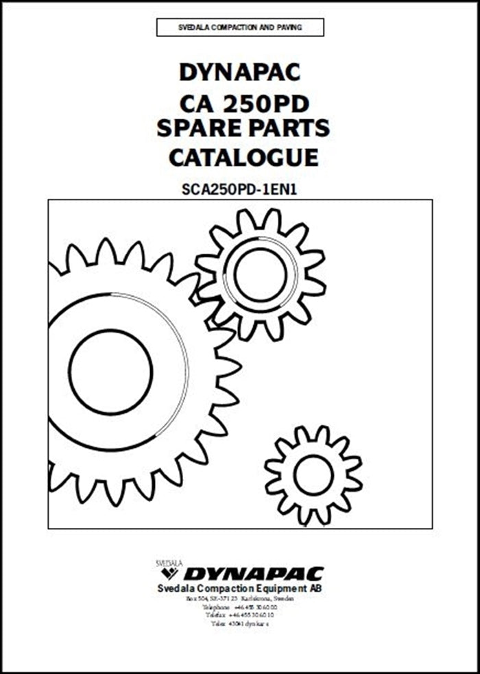 Catalogo De Peças DYNAPAC - CA250PD - Roller Vibratory