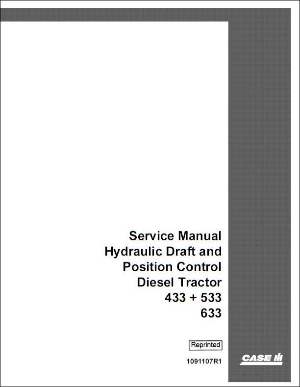 MANUAL DE SERVIÇO CASE - 433 + 533 - 633 - HYDRAULIC -INGLES