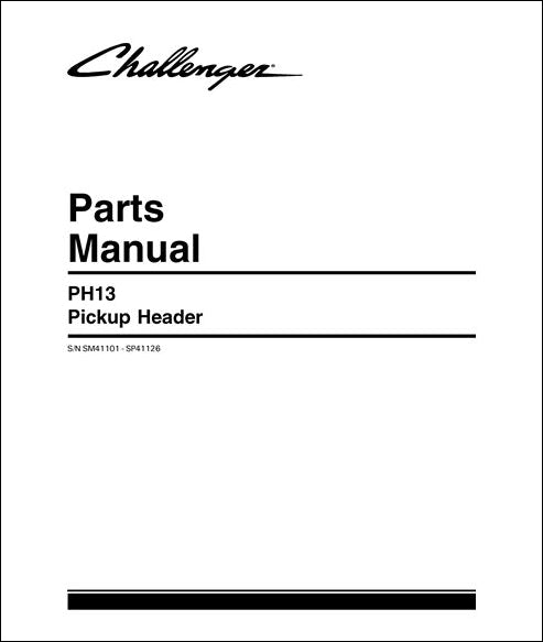 Catalogo De Peças CHALLENGER - PH13 PICKUP HEADER - Colheitadeira