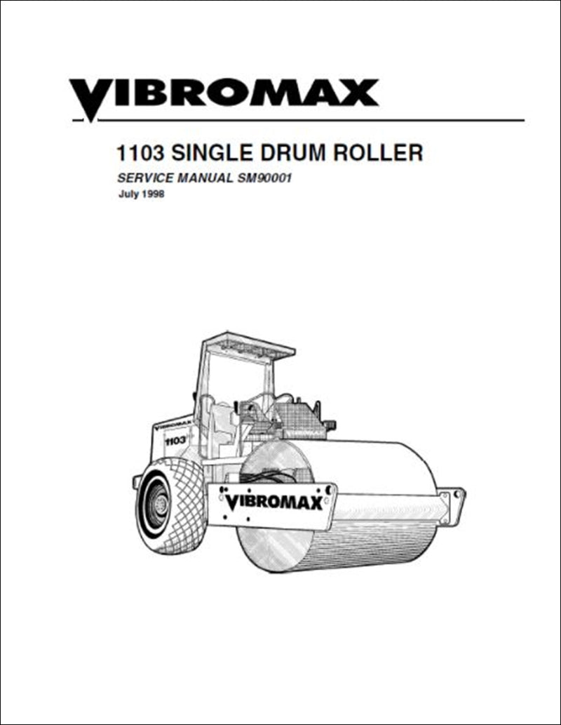 Cilindro Único Manual de serviço do rolo JCB Vibromax 1103