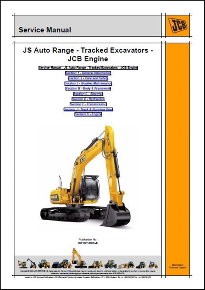 Manual De Serviço Escavadeiras JCB - Auto Gama JS - Motor JCB